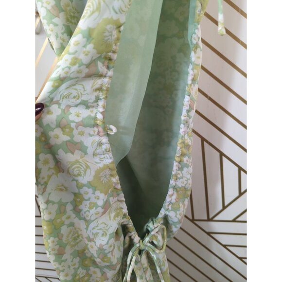 SABO SKIRT Women's SWAY DRESS Floral Green Cut Out Sides Size SMall READ - Picture 8 of 9